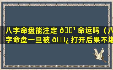 八字命盘能注定 🌹 命运吗（八字命盘一旦被 🌿 打开后果不堪设想）